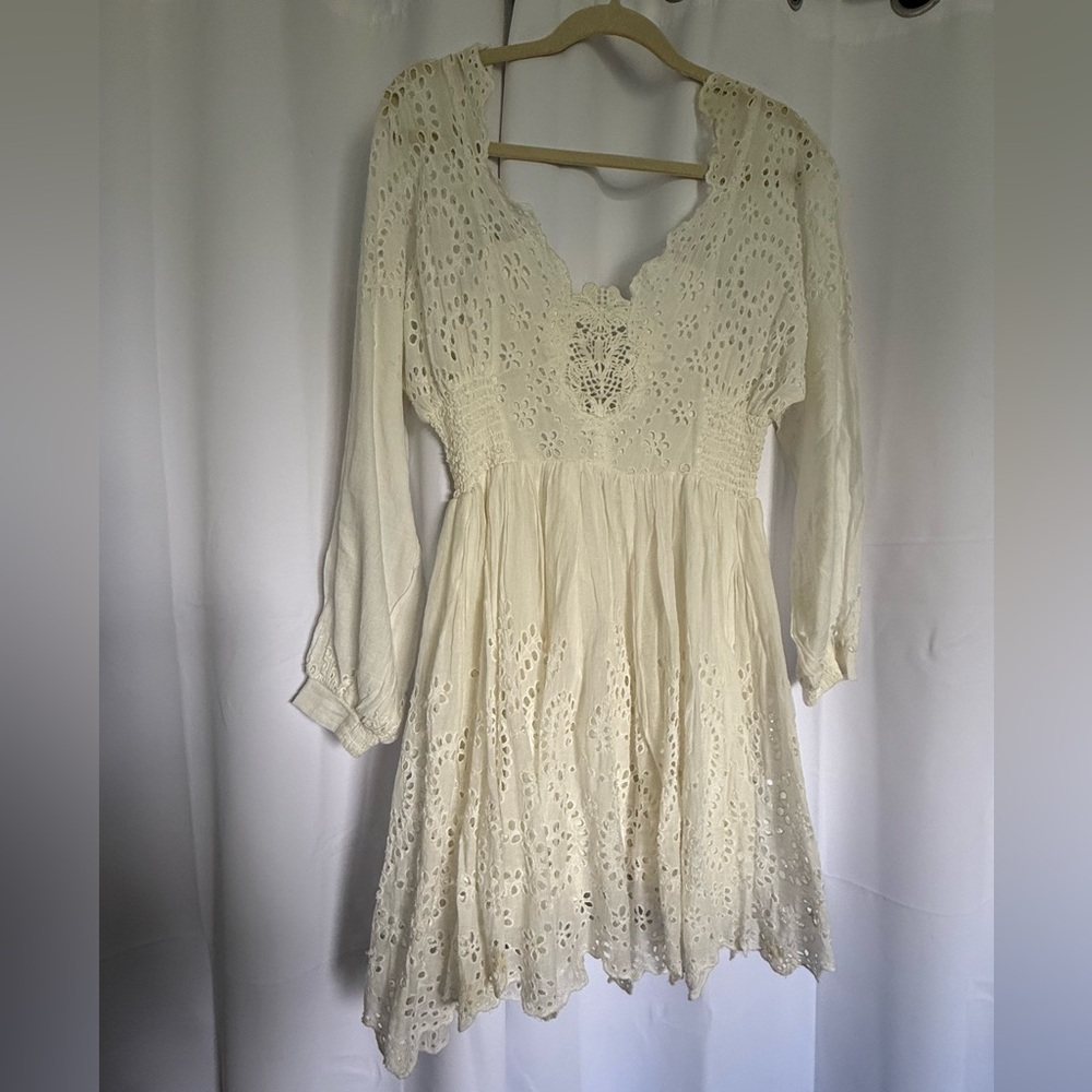 Free People Cream Eyelet dress